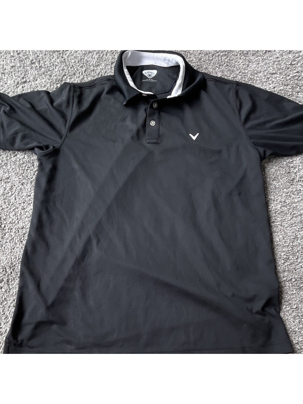 Callaway Men's Black Golf Polo Shirt XL Short Sleeve Breathable Polyester Logo